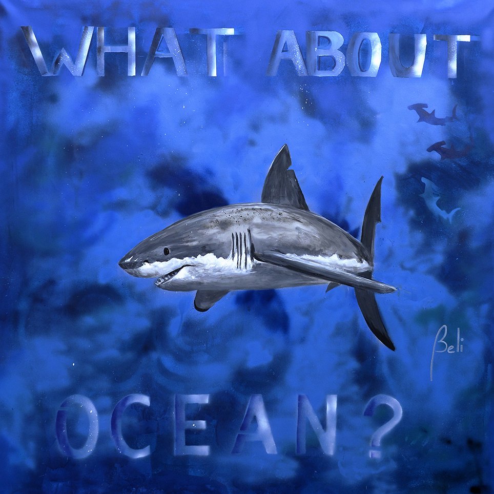 19-260 What about ocean ? (toile 160 x 160cm, bombe et acrylique) © Belinda BUSSOTTI