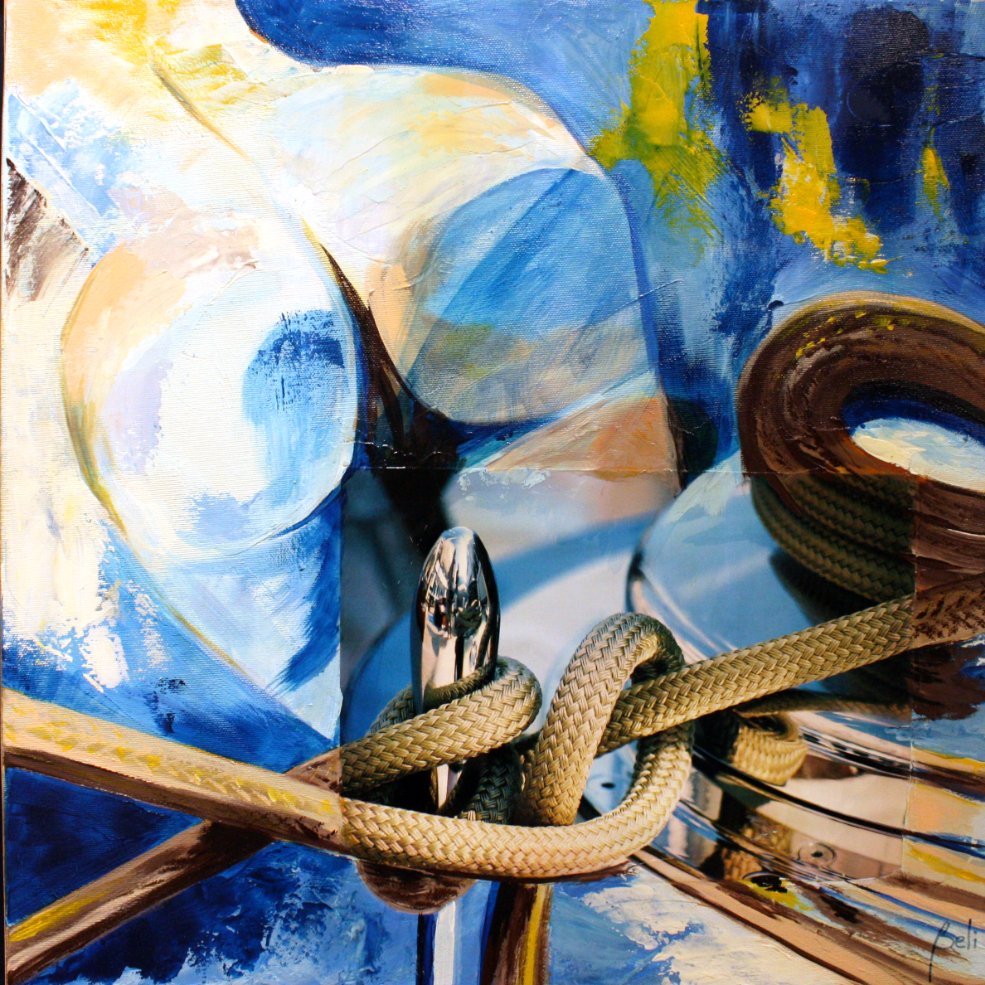 5-087 Bout, bite & winch (50x50cm) © Belinda BUSSOTTI