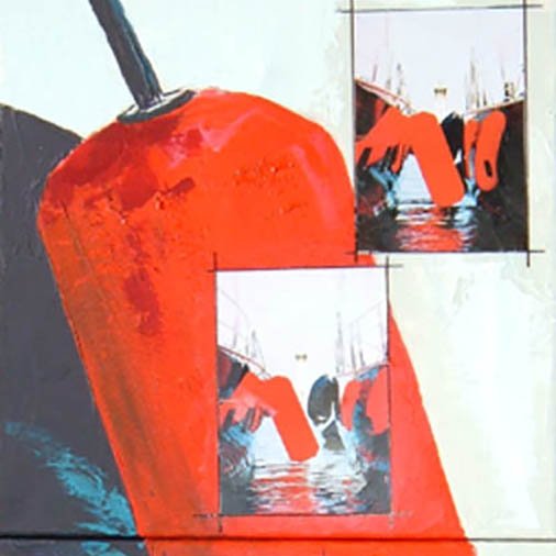 5-086 Parebattage rouge (dyptique sur contreplaqué 69x36cm) © Belinda BUSSOTTI